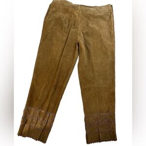 Ashley Stewart women’s cognac leather blend pants
